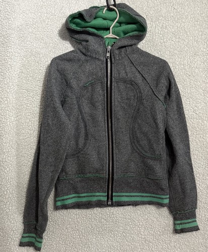 Lululemon Y2K Heavyweight Zip-up Hoodie Grey/Green Size 6