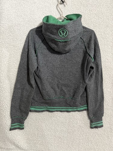 Lululemon Y2K Heavyweight Zip-up Hoodie Grey/Green Size 6 - photo 2