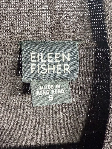 Eileen Fisher 100% Wool Open Front Cardigan Size Small Dark Brow - photo 3