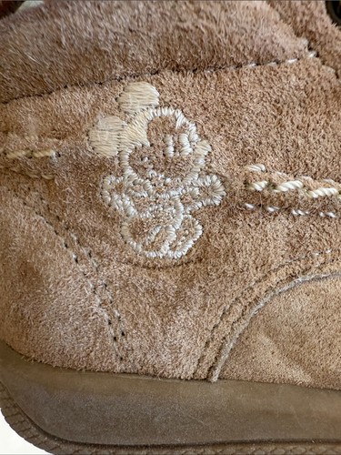 Vintage 1997 Disney Mickey Mouse Tan Suede Baby Shoes Boots - photo 2