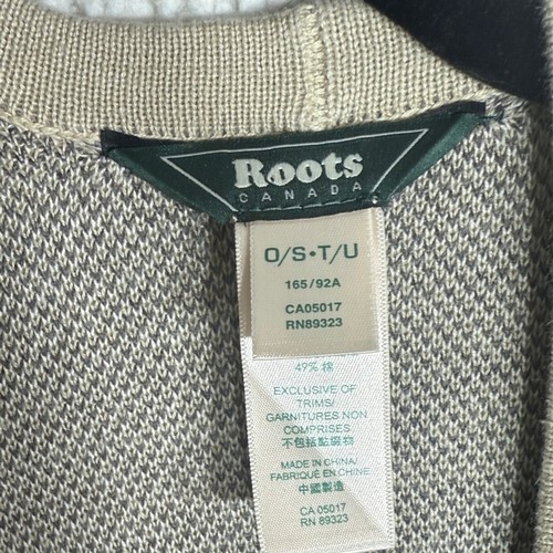 Roots Fringe Shawl Wrap One Size Leaf Detail Neutral Striped - photo 2