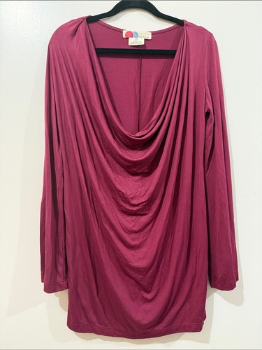 Free People Beach Draped Long-Sleeve Top - Berry Purple S