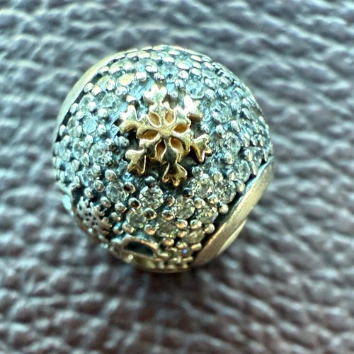 Pandora Wonderland Snow Globe Charm Silver 14K Gold Limited Edit - photo 2