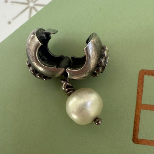 Pandora Pearl Of Wisdom CZ Retired Charm Clip Dangle 925 ALE - photo 4