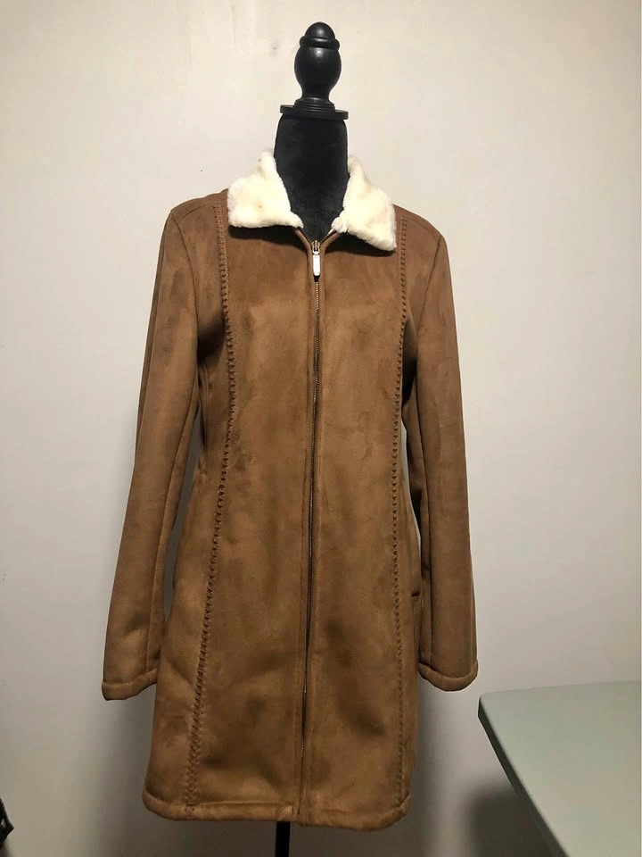 Marvin Richards Faux Suede Sherpa Lined Coat - Size Small