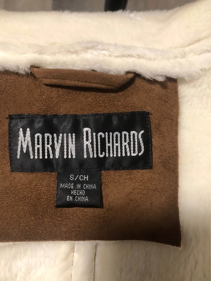Marvin Richards Faux Suede Sherpa Lined Coat - Size Small - photo 4
