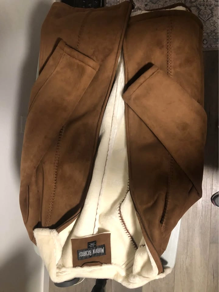 Marvin Richards Faux Suede Sherpa Lined Coat - Size Small - photo 5
