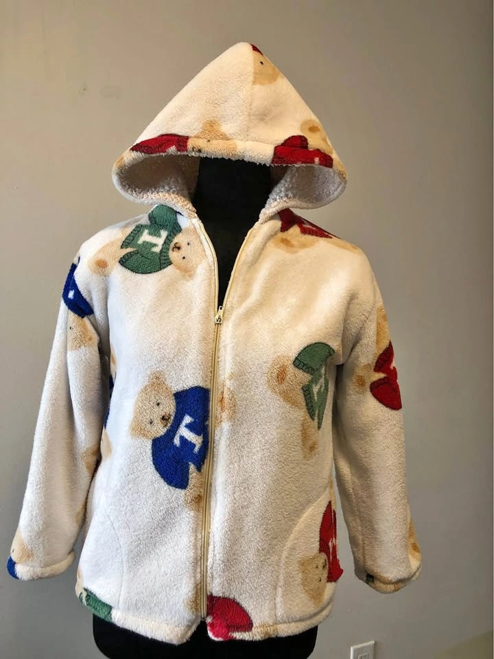 Teddy Bear Sherpa Lined Fleece Hoodie girls size 12-14