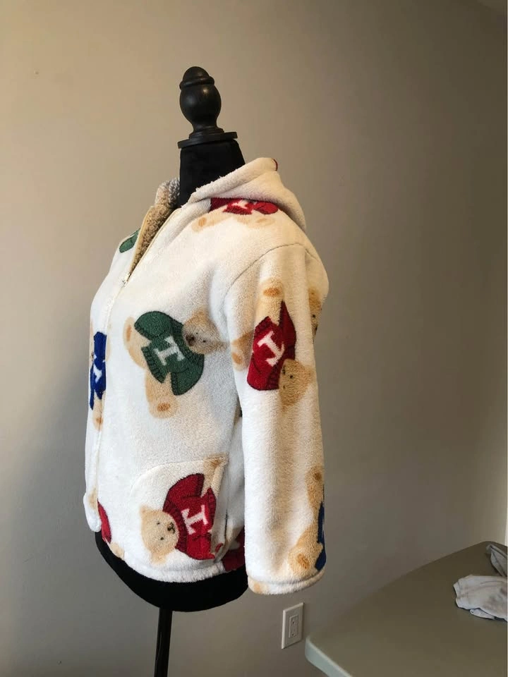 Teddy Bear Sherpa Lined Fleece Hoodie girls size 12-14 - photo 2