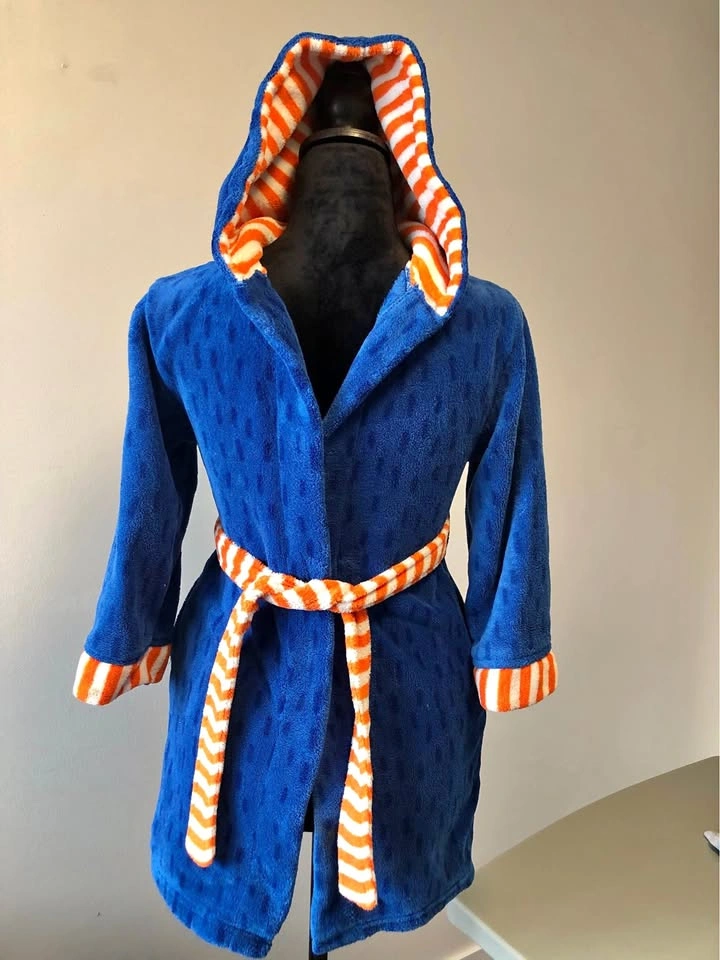 Pekkle Blue Monster Hooded Bathrobe size 8-10