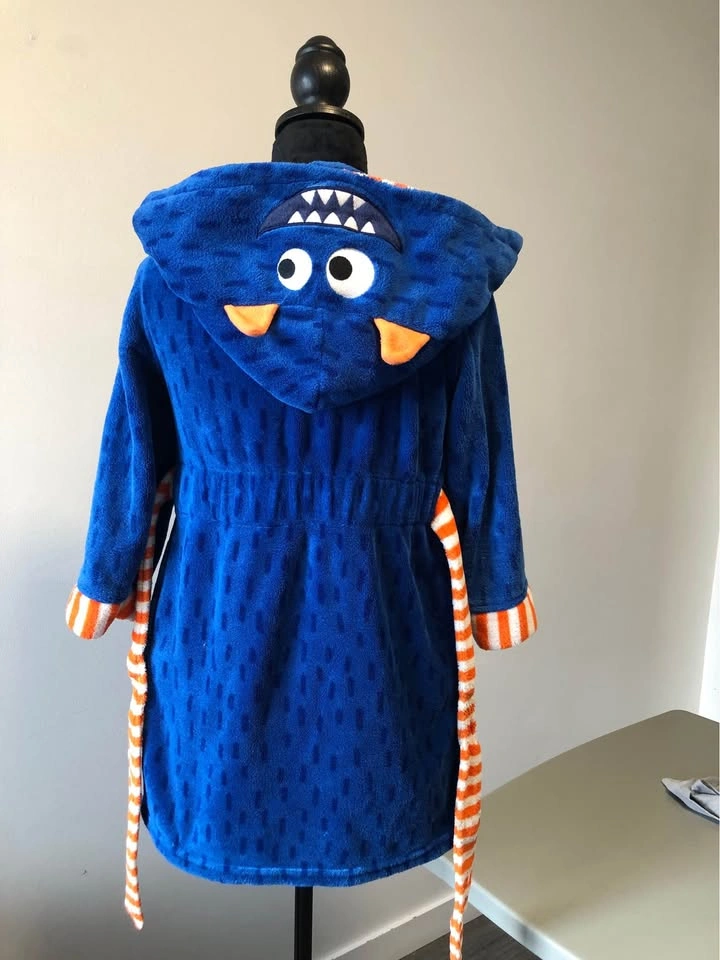 Pekkle Blue Monster Hooded Bathrobe size 8-10 - photo 2
