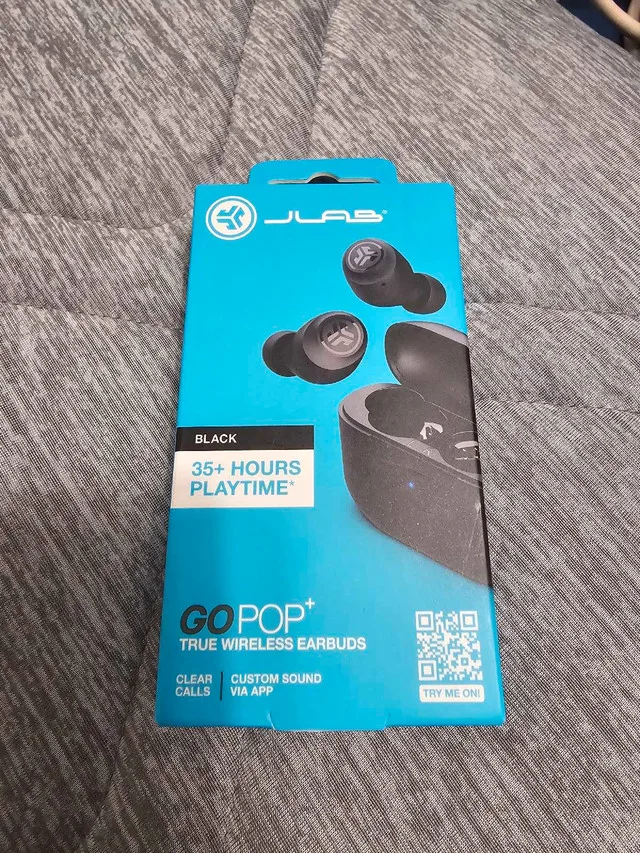 JLAB GO AIR POP+ True Wireless Earbuds & Charging Case, Black 🧡 thumbnail