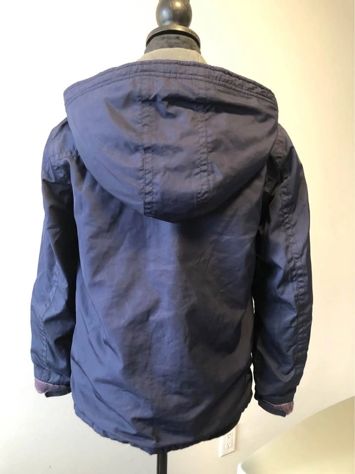 GapKids Navy Blue Fleece-Lined Hooded Jacket Size L (10) - photo 2