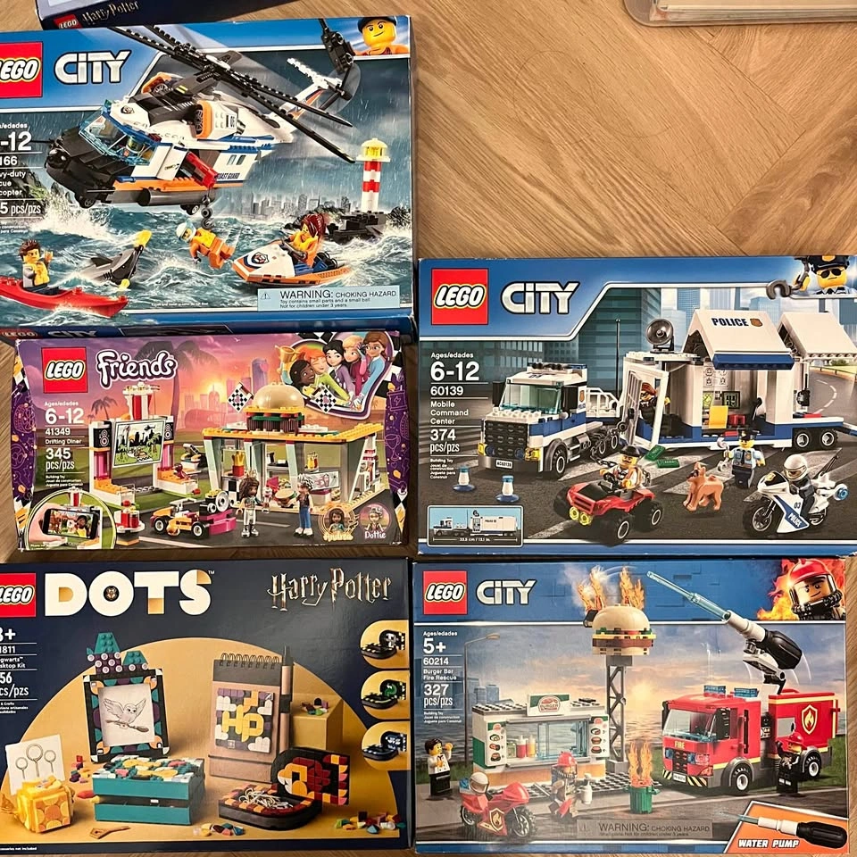 Lego Sets: Mobile Command, Helicopter, Burger Bar, and More