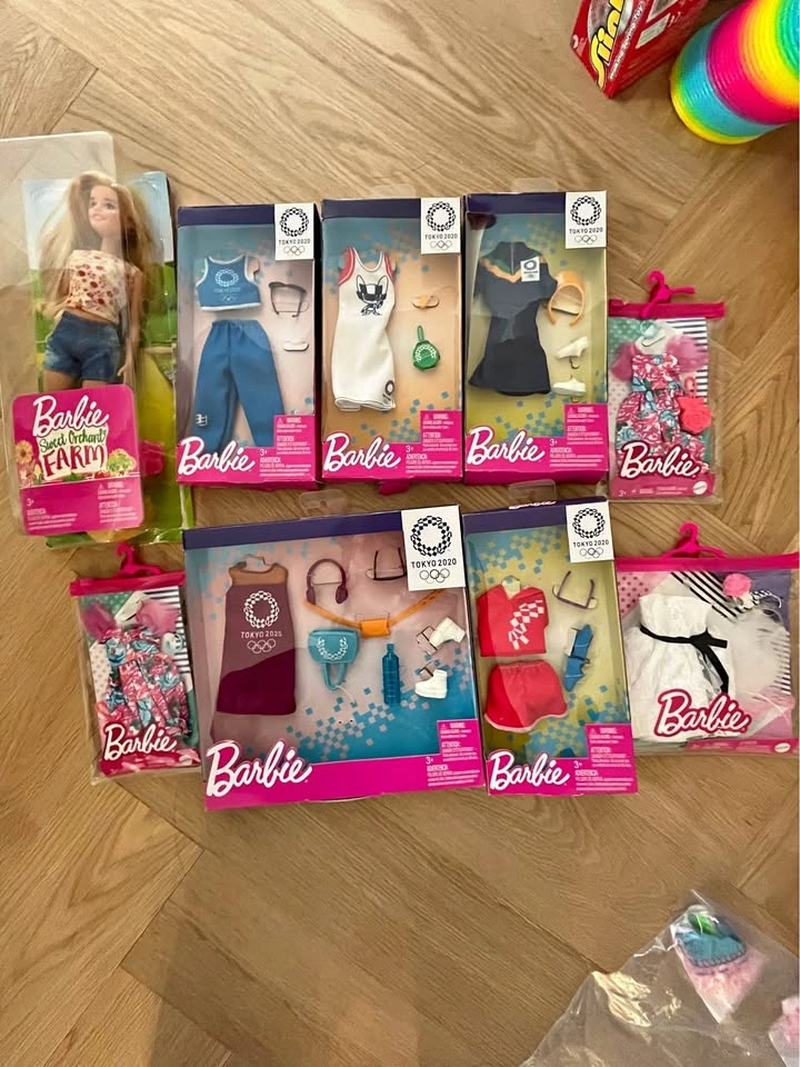 Entire Barbie and Olympic and wedding outfit LOT