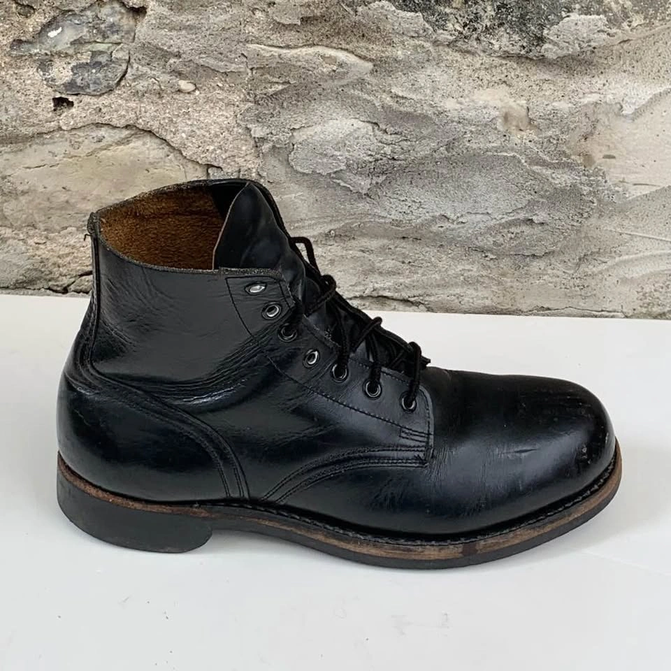 Vintage Canadian Military Parade Work Boots Black Leather - Men' - photo 4