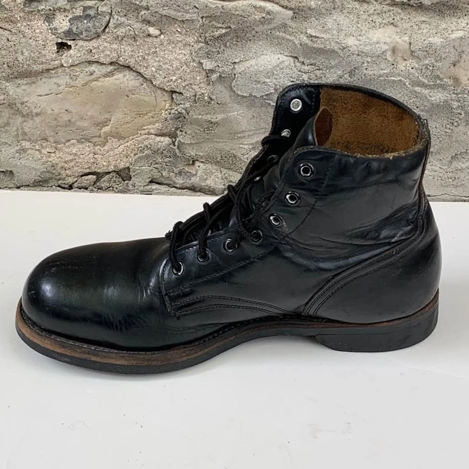 Vintage Canadian Military Parade Work Boots Black Leather - Men' - photo 5