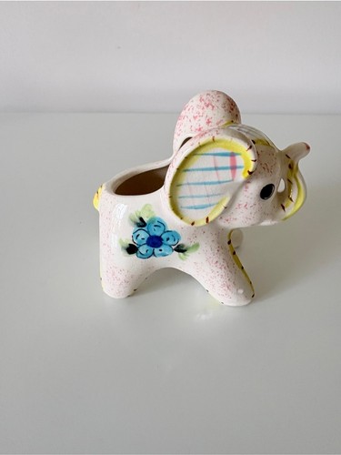 Vintage Small Elephant Planter Vase Ceramic Mid Century - photo 5