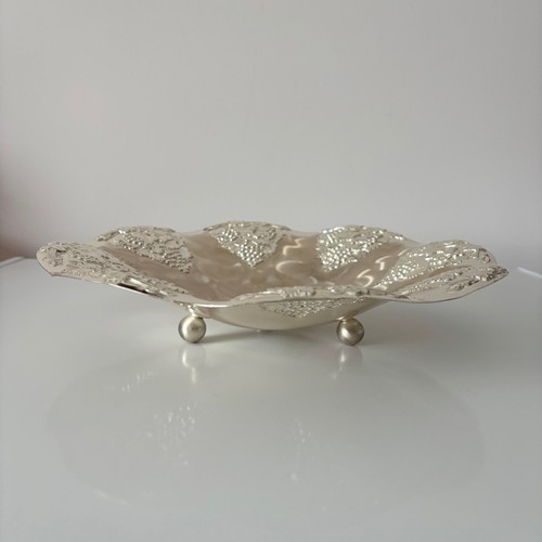Vintage Silver Plated Footed Fruit Centerpiece Bowl Quist