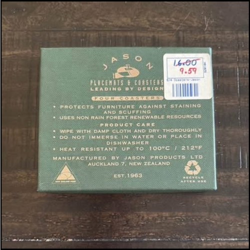 Set of 4 Christmas Holly Bear Cork Back Coasters - photo 3