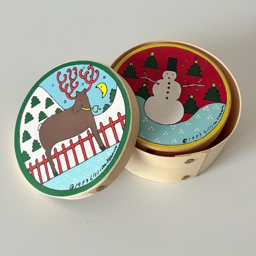 Vintage 1983 Hand Painted Lillian Vernon 2 Nesting Gift Boxes - photo 2