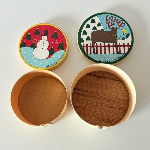 Vintage 1983 Hand Painted Lillian Vernon 2 Nesting Gift Boxes - photo 5