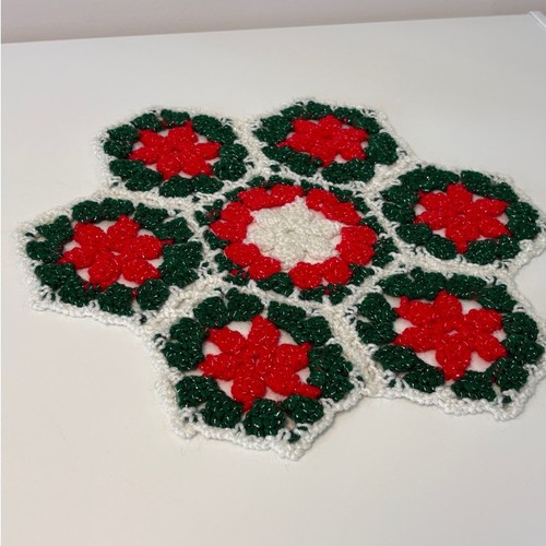 Vintage Christmas Granny Crocheted Doily Retro Nostalgic Decor - photo 3