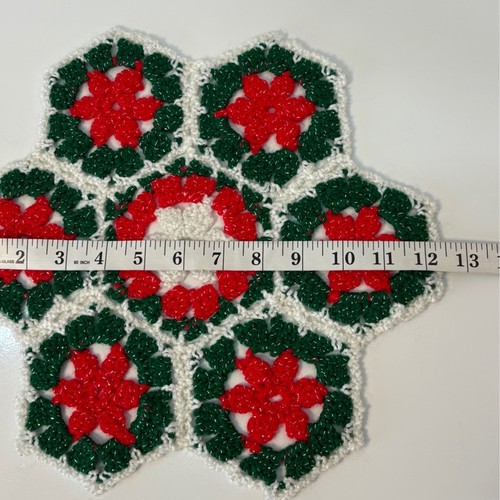 Vintage Christmas Granny Crocheted Doily Retro Nostalgic Decor - photo 5