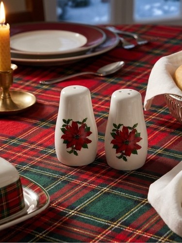 Gibson Design Poinsettia Holiday Collection Salt & Pepper Shaker