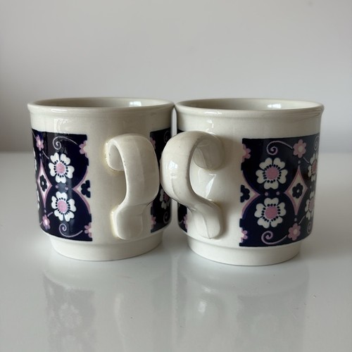2 Vintage Biltons Stoneware Mugs with a Floral Pattern - photo 5