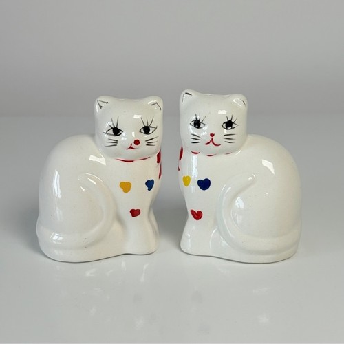 1980s Ron Gordon Designs Vintage Porcelain Cats Salt & Pepper Sh