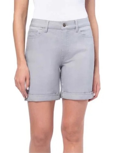 NEW Parasuco Denim Shorts Grey Classic Fit with Tummy Control Si