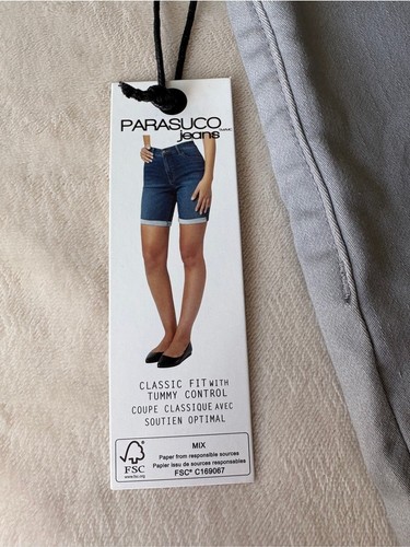 NEW Parasuco Denim Shorts Grey Classic Fit with Tummy Control Si - photo 4