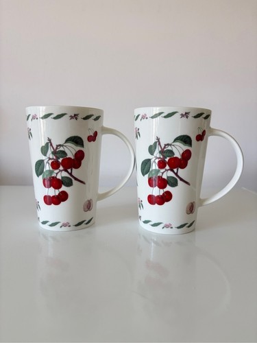 Kent Pottery Fine Bone Coffee Tea Mugs Plum Cherry Cherries Frui - photo 2
