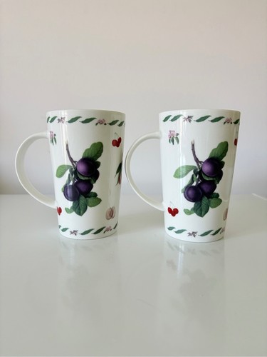 Kent Pottery Fine Bone Coffee Tea Mugs Plum Cherry Cherries Frui - photo 3