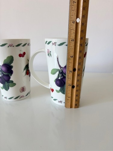 Kent Pottery Fine Bone Coffee Tea Mugs Plum Cherry Cherries Frui - photo 4
