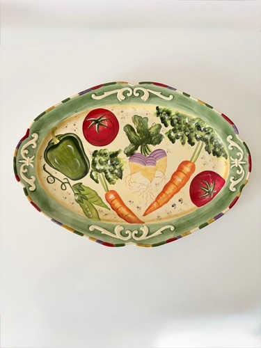Fitz & Floyd Le Marche 16" Oval Serving Platter Farmhouse Countr