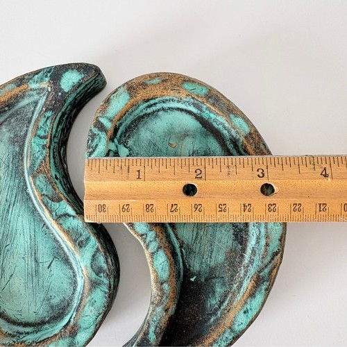 Ceramic Yin Yang Trinket Dishes Decor Teal and Bronze - photo 4