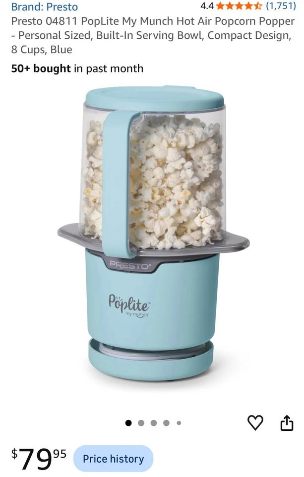 Presto 04811 PopLite My Munch Hot Air Popcorn Popper - photo 2