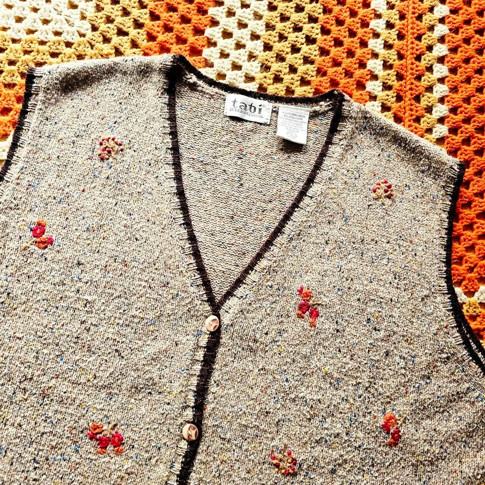 XXL Vintage 90s Bird Knit Womens Autumn Fall Vest - photo 2