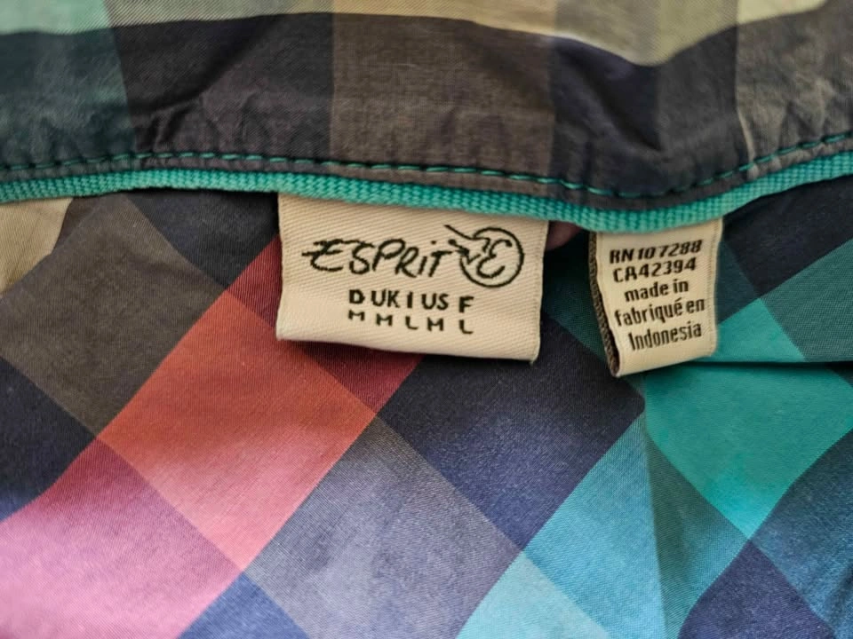 ESPRIT Colorful Plaid 100% Cotton 3/4 Sleeve Tunic Shirt - Size - photo 3