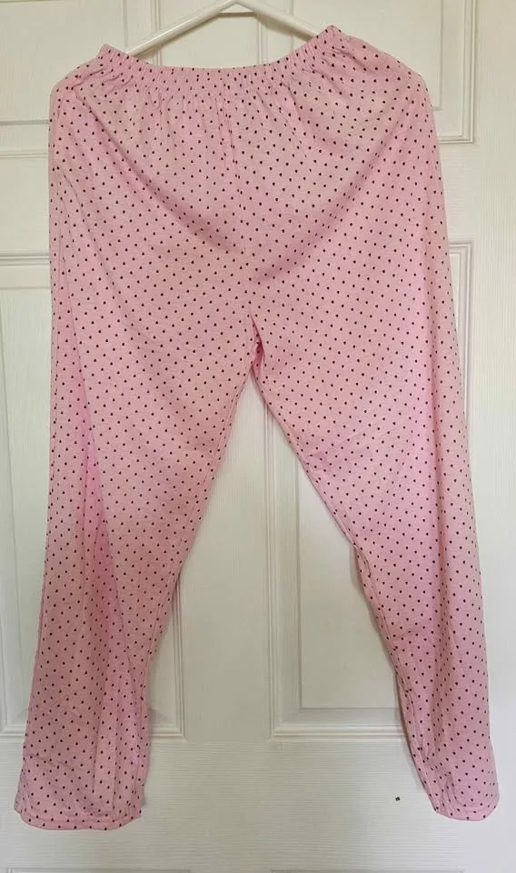 Brand New Women's Pink Swan Graphic Polka Dot Pajama Set - photo 2