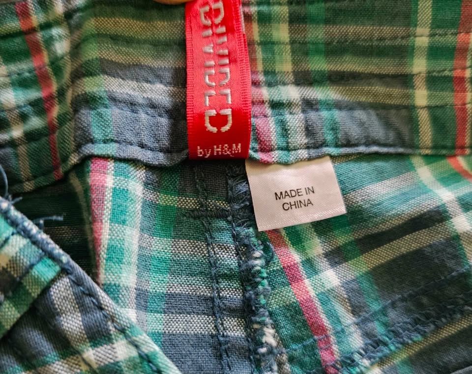 H&M DIVIDED Women's Green Plaid Checkered Cotton Shorts - Size 8 - photo 4