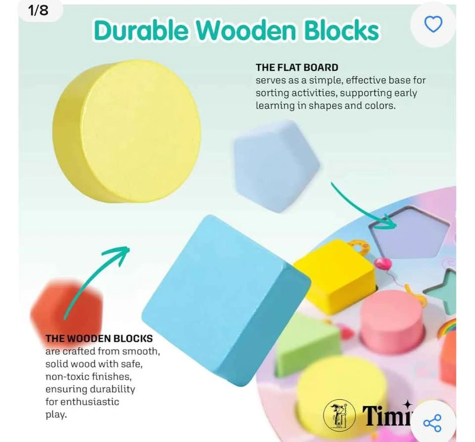 🏈Brand new Montessori wooden toy for sorting and stacking - photo 3