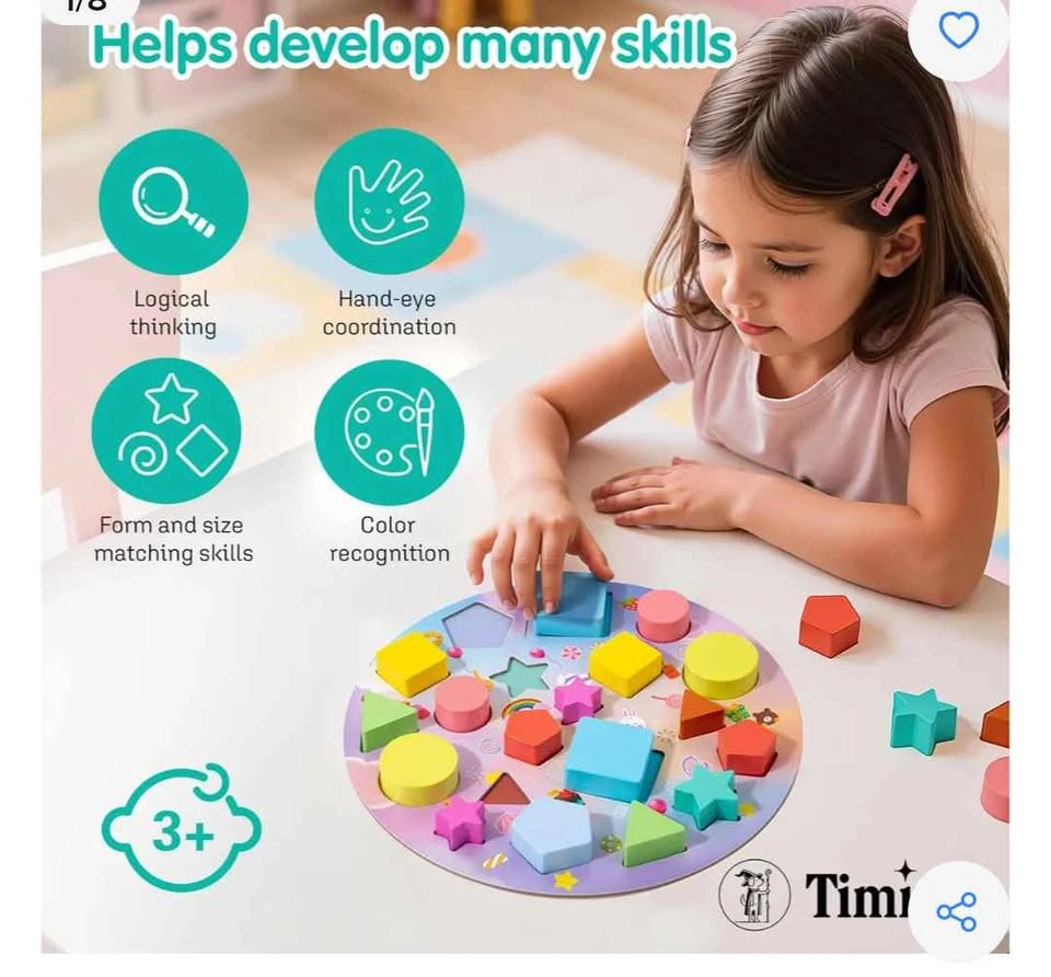 🏈Brand new Montessori wooden toy for sorting and stacking - photo 4