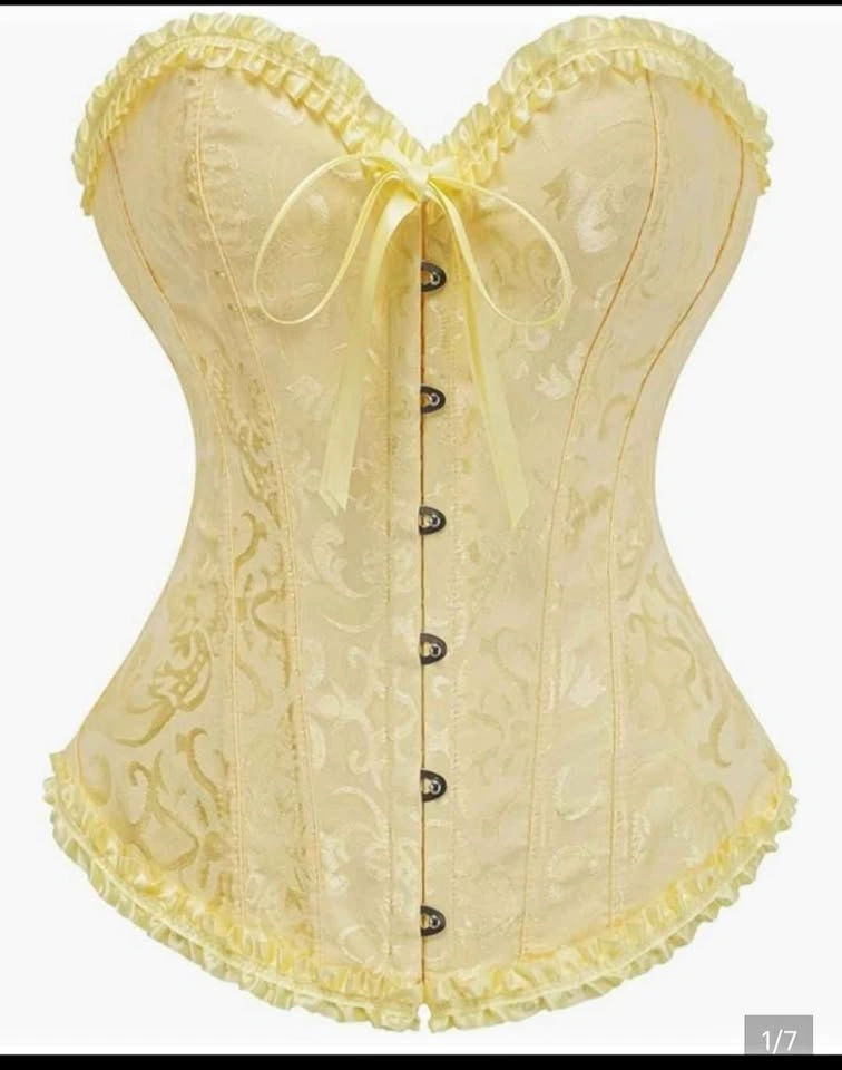 🏈New yellow brocade corset top for women