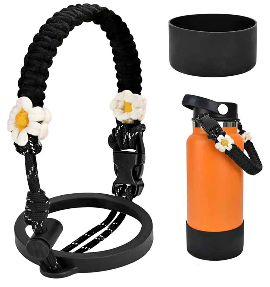 🏈New Daisy Macrame Handle and Silicone Case for Hydro Flask