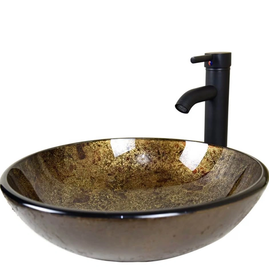 Glass Vessel Sink and Matte Black Faucet Combo Brand New - photo 2