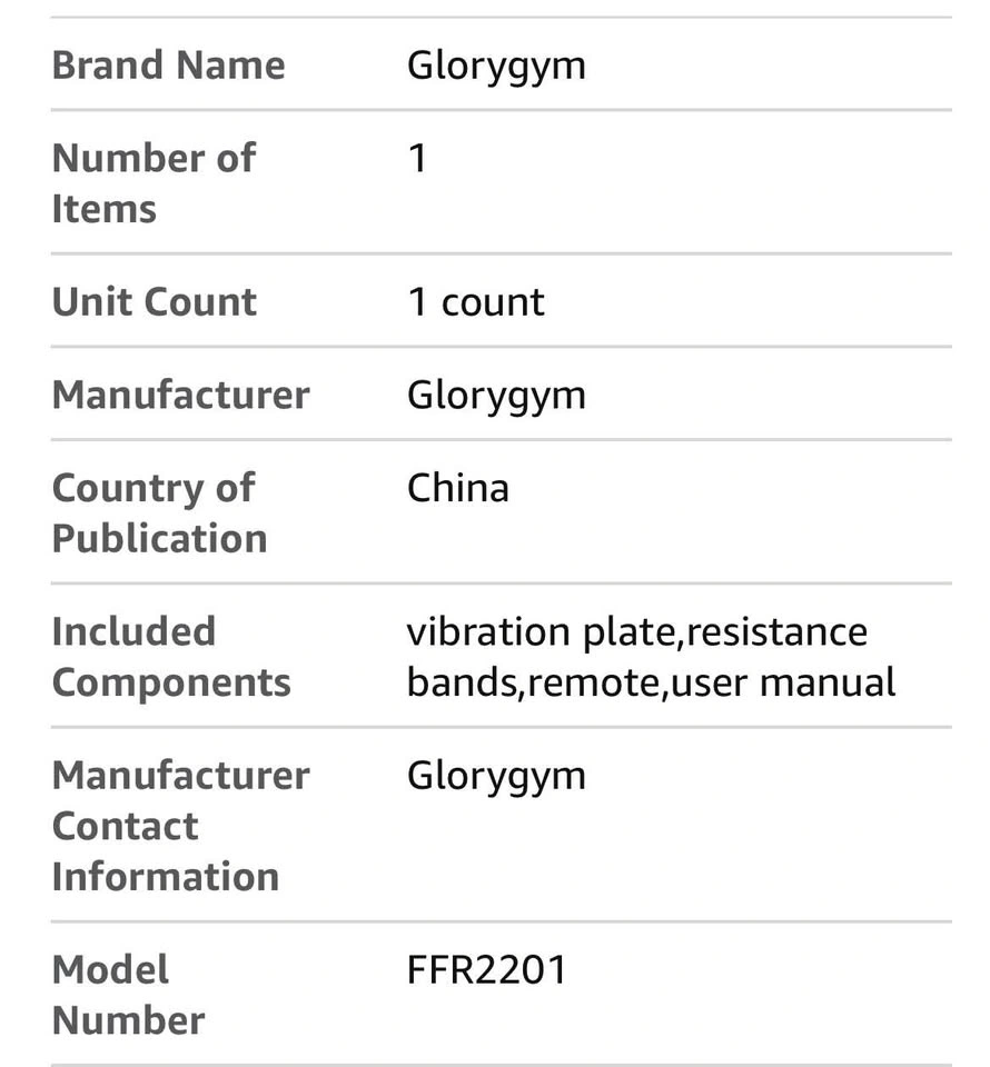 Glorygym FFR2201 Vibration Plate - photo 3
