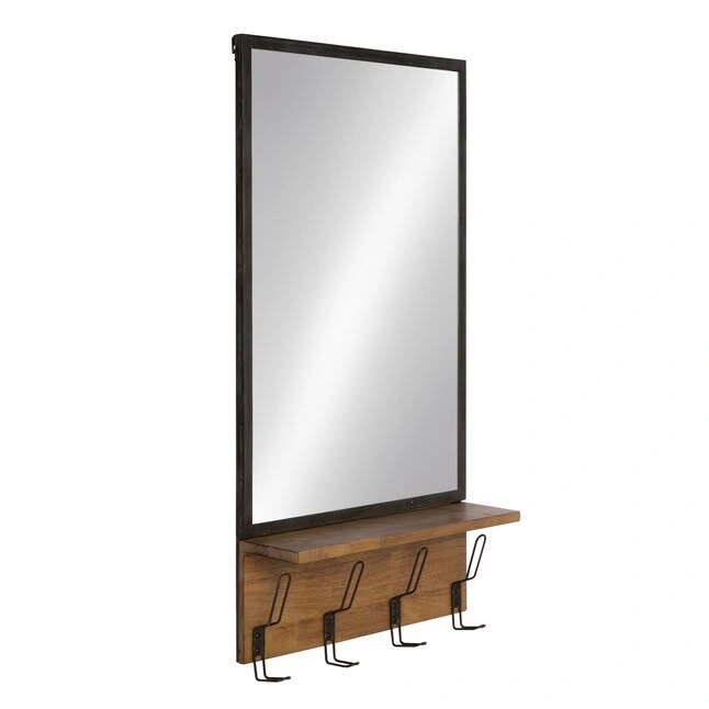 Entryway Mirror with Shelf & 4 Coat Hooks - 20" x 37.5" - photo 4
